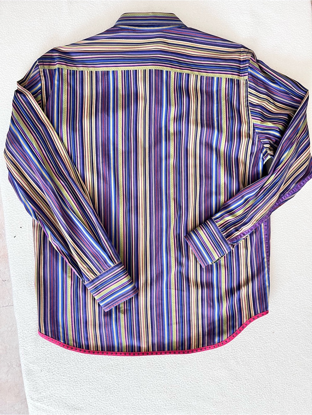 Robert Graham Flip Cuff Multi-Stripe Long-Sleeve Button-Down Shirt - Picture 3 of 7